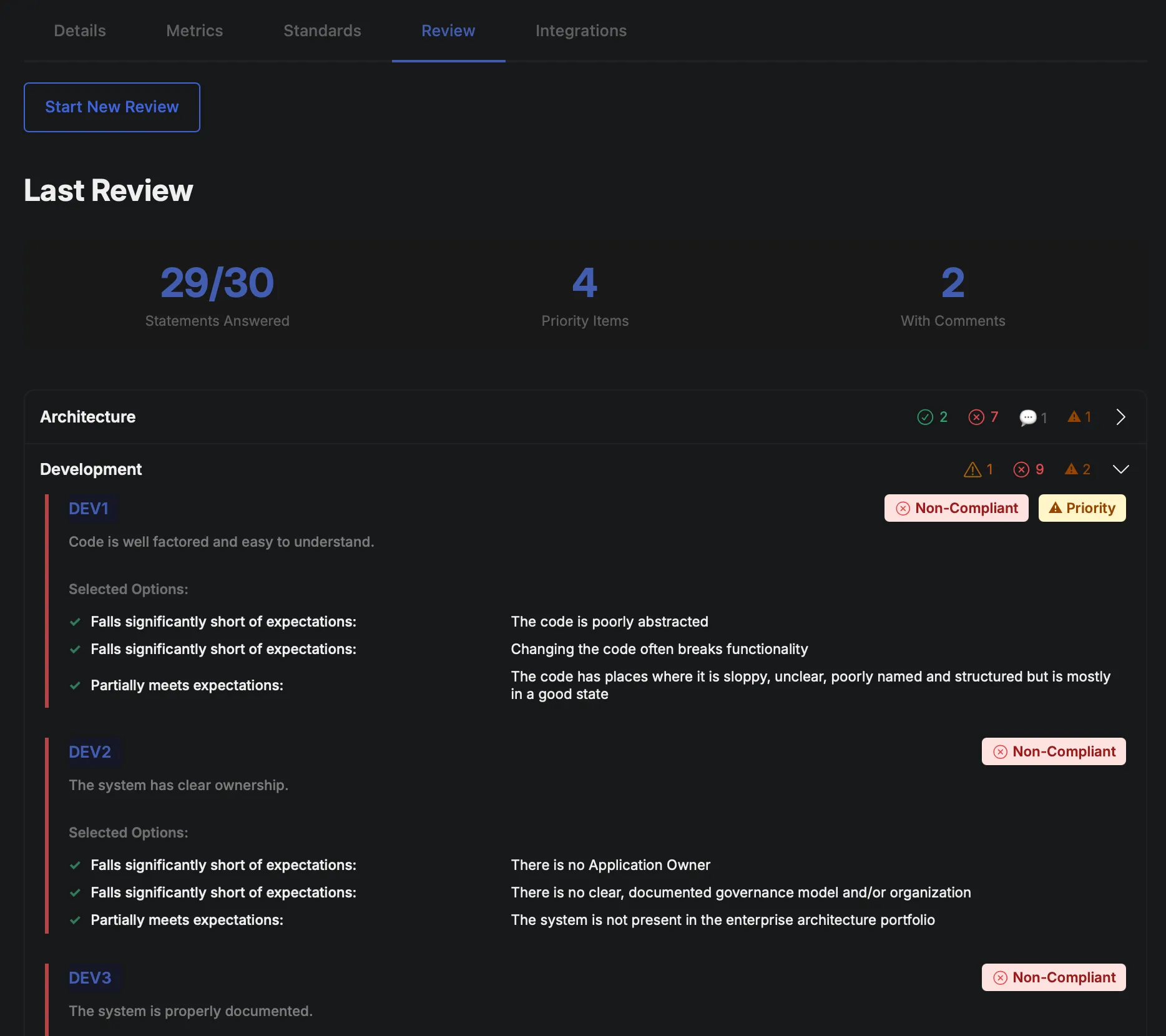 Review completed example